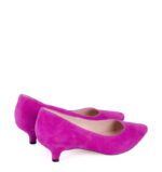 JESSICA - Szpilki różowe (fuksja) niski obcas zamsz - obrazek 4