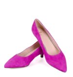 JESSICA - Szpilki różowe (fuksja) niski obcas zamsz - obrazek 5