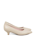 JESSICA - Jasne beżowe szpilka na niskim obcasie z matowej skóry