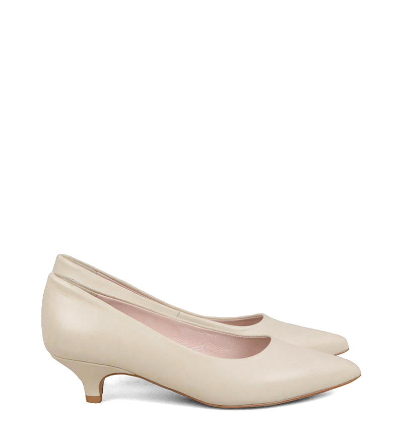 jessica-j-bez-lico-4.jpg JESSICA - Jasne beżowe szpilka na niskim obcasie z matowej skóry - obrazek 1