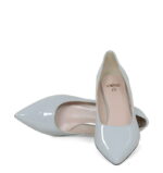 JESSICA - Szare szpilki niski obcas z lakierowanej skóry - obrazek 5