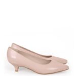 JESSICA - pudrowy róż szpilki niski obcas licowe