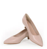 JESSICA - pudrowy róż szpilki niski obcas licowe - obrazek 5