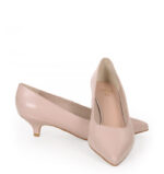 JESSICA - pudrowy róż szpilki niski obcas licowe - obrazek 4