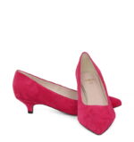 JESSICA - Szpilka różowe niski obcas zamsz - obrazek 3