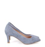 JOAN - Szaro-niebieskie szpilki, skóra zamszowa - obrazek 6