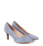 JOAN - Szaro-niebieskie szpilki, skóra zamszowa - obrazek 5
