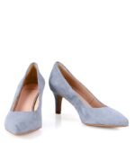JOAN - Szaro-niebieskie szpilki, skóra zamszowa - obrazek 3
