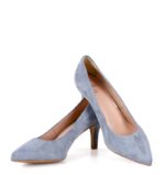 JOAN - Szaro-niebieskie szpilki, skóra zamszowa - obrazek 2