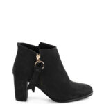 JUDITH - krótkie botki czarne na słupku