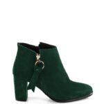 JUDITH - krótkie botki ciemno zielone na słupku