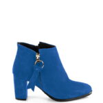 JUDITH - krótkie botki niebieskie na słupku