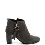 JUDITH - krótkie botki ciemno szare na słupku