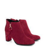 JUDITH - krótkie botki bordowe na słupku - obrazek 2