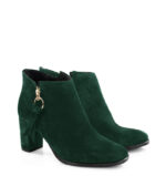 JUDITH - krótkie botki ciemno zielone na słupku - obrazek 2