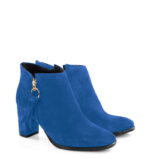 JUDITH - krótkie botki niebieskie na słupku - obrazek 2