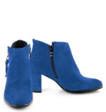 JUDITH - krótkie botki niebieskie na słupku - obrazek 3