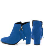 JUDITH - krótkie botki niebieskie na słupku - obrazek 4