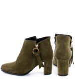 JUDITH - krótkie botki zielone na słupku - obrazek 4