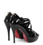 KATARIINA - Czarne sandały na platformie i wysokiej szpilce - obrazek 3