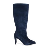 KATE - granatowe kozaki do kolana (szeroka cholewka)