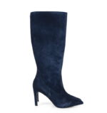 KATE - granatowe kozaki do kolana (szeroka cholewka)