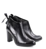 KELLY - botki czarne na słupku z kokardką - obrazek 2