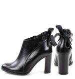 KELLY - botki czarne na słupku z kokardką - obrazek 4