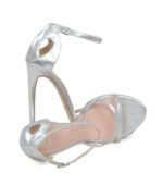 KIM - Srebrne wysokie sandałki na platformie - obrazek 4