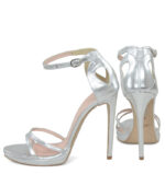 KIM - Srebrne wysokie sandałki na platformie - obrazek 5