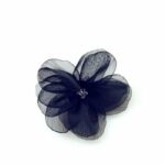 Klipsy do butów szyfonowy kwiat granatowy