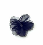 Klipsy do butów szyfonowy kwiat granatowy