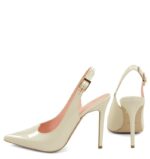 LARISSA - Szpilki ecru z odkrytą piętą - obrazek 6