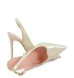 LARISSA - Szpilki ecru z odkrytą piętą - obrazek 4