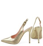 LARISSA - Szpilki złote z odkrytą piętą - obrazek 5