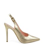 LARISSA - Szpilki złote z odkrytą piętą