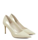 LILY- Ecru perła szpiki z ozdobną piętą - obrazek 2