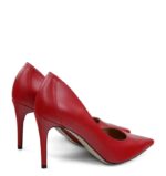 LILY- Czerwone licowe szpiki z ozdobną piętą - obrazek 3