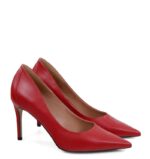 LILY- Czerwone licowe szpiki z ozdobną piętą - obrazek 2