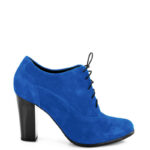 LIZZY - Niebieskie botki do kostki na słupku