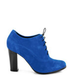 LIZZY - Niebieskie botki do kostki na słupku