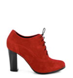 LIZZY - Jasno czerwone botki do kostki na słupku