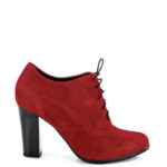 LIZZY - Czerwone botki do kostki na słupku