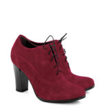 LIZZY - Bordowe botki do kostki na słupku - obrazek 2