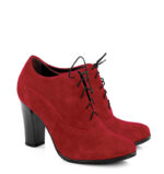 LIZZY - Czerwone botki do kostki na słupku - obrazek 2
