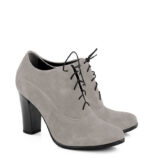 LIZZY - Jasno szare botki do kostki na słupku - obrazek 2