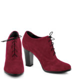 LIZZY - Bordowe botki do kostki na słupku - obrazek 3