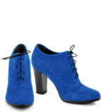 LIZZY - Niebieskie botki do kostki na słupku - obrazek 3