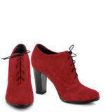 LIZZY - Czerwone botki do kostki na słupku - obrazek 3