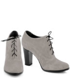 LIZZY - Jasno szare botki do kostki na słupku - obrazek 3